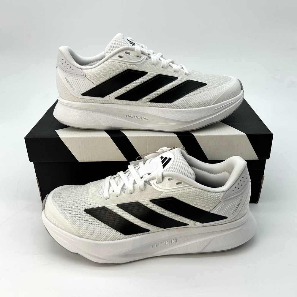 adidas Duramo SL2 Womens Sz 6.5 Running Shoes White Black Lightweight NEW IH8223